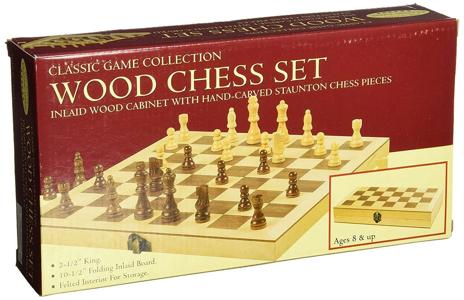 Chess - Wooden Folding 10.5Inch 3 Chess - Wooden Folding 10.5Inch