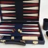 15" Blue With Burgundy Stripe Backgammon -WINNING MOVES Shop 15BluewithBurgundyStripeBackgammon