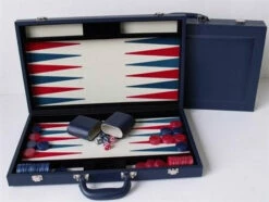 15inch Leather - Blue - Backgammon - Dal Rossi