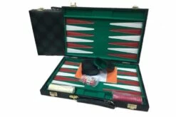 18Inch Green Checkered Vinyl Backgammon