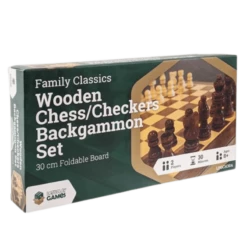 LPG 30cm Wooden Folding Chess/Checkers/Backgammon