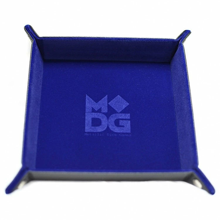 Blue Velvet Folding Dice Tray - 10x10 3 Blue Velvet Folding Dice Tray - 10x10
