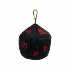 Black And Red Jumbo D20 Plush Dice Bag - Dungeons & Dragons