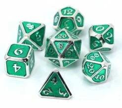 Mythica Platinum Emerald - Die Hard Dice Metal Set Polyhedral