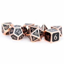 Antique Copper/Black Enamel - MDG Metal Polyhedral Dice Set