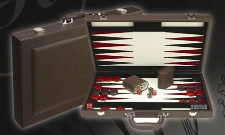 18Inch Brown Leather Backgammon - K1208DR 3 18Inch Brown Leather Backgammon - K1208DR