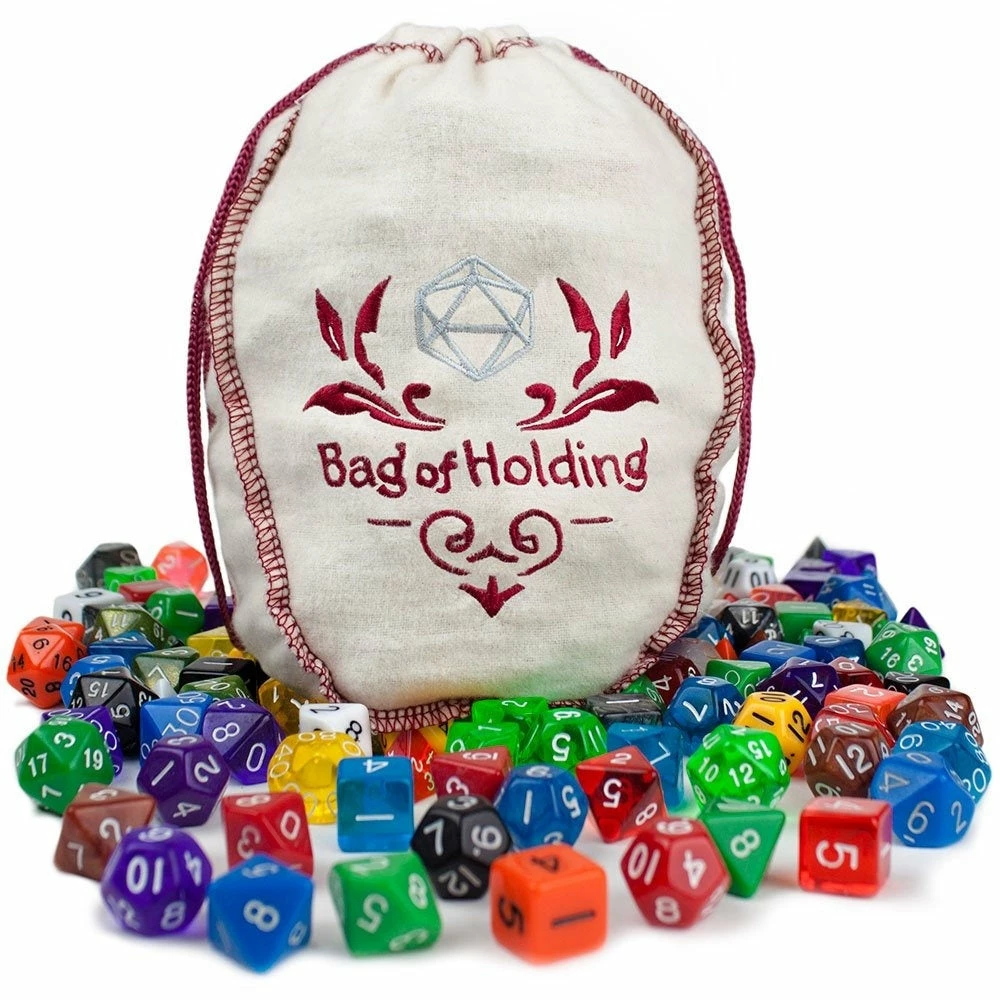 Bag Of Holding: 140 Polyhedral Dice In 20 Complete Sets 3 Bag Of Holding: 140 Polyhedral Dice In 20 Complete Sets