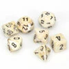 CHX27402 Marble Polyhedral Ivory W/Black 7-Die Set Chessex