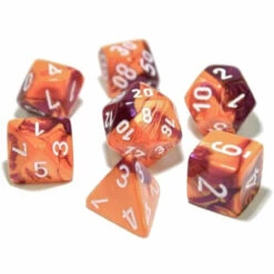 CHX30021 Lab Dice Gemini Polyhedral Orange-Purple/White 7-Die Set Chessex