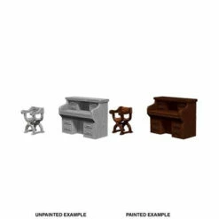 Desk & Chair - WizKids Deep Cuts Unpainted Miniatures
