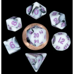 Purple Numbers - Mini MDG Polyhedral Dice Set